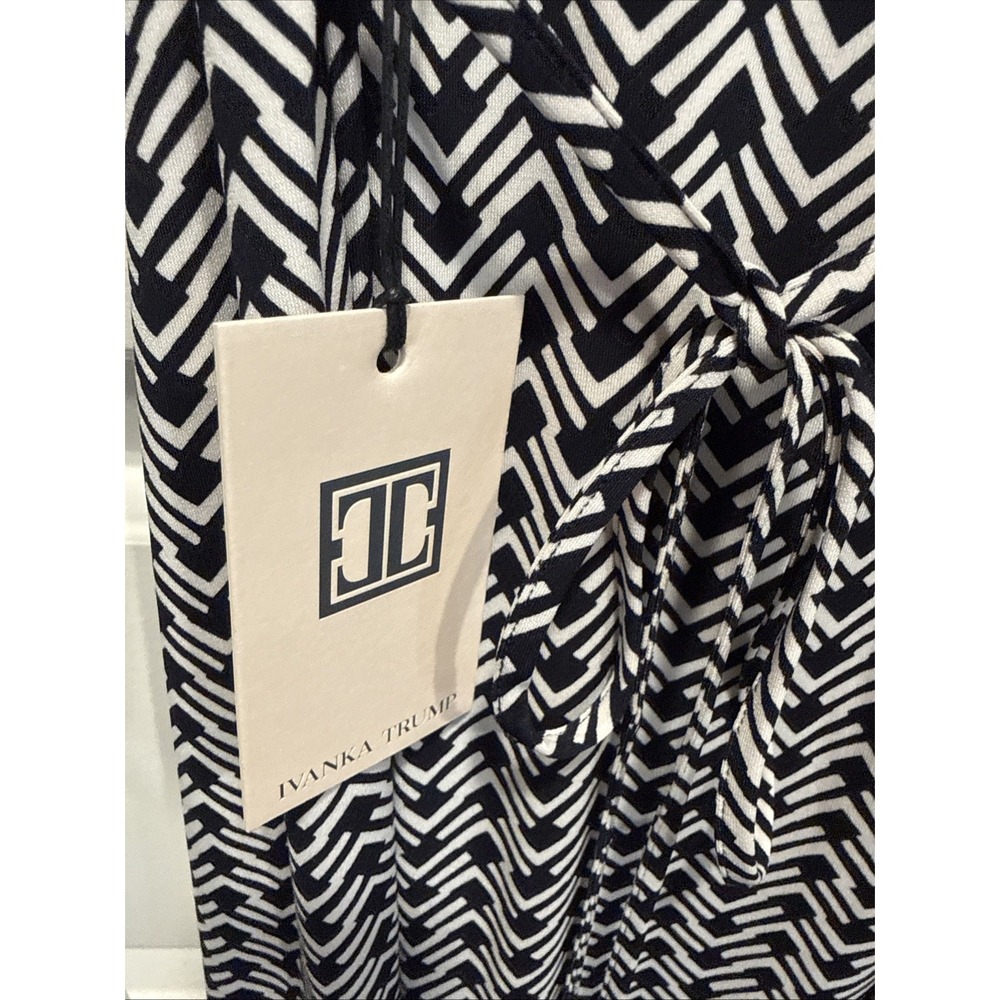 Ivanka Trump Black And White Geometric 3/4 Sleeve Dress XL NWT - Picture 4 of 6